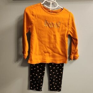 🍉Gymboree Orange and Black Boo! 2 Piece "Haloween" Set